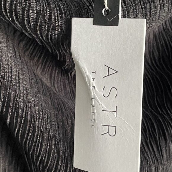 NEW ASTR The Label Strapless Textured Dress Sz L Bodycon Black Midi Formal Party - Picture 6 of 13